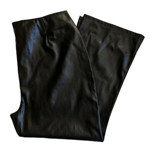 ASOS Curve Black Faux Leather Bootcut Pants Plus Size 22 High Rise Lined